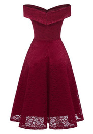 Burgundy Draped Lace Off Shoulder Backless V-neck Banquet Elegant Party Midi Dress