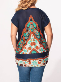 Casual Round Neck Floral Printed Plus-size-t-shirts