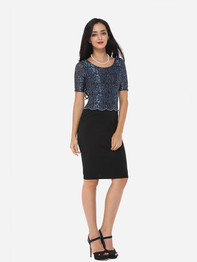 Casual Round Neck Dacron Lace Patchwork Bodycon Dress