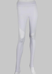 White Grenadine Patchwork Elastic Waist Yoga Sports Leggings