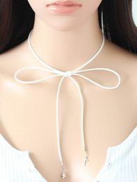 Casual Leather Line Star Long Choker Necklace