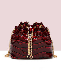 Casual Crocodile Pattern Gold Chain Crossbody Bag