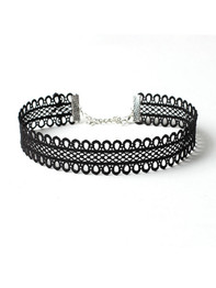 Casual Black Lace Hollow Out Choker Necklace