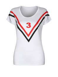 Casual Number Striped Round Neck Short Sleeve T-Shirt