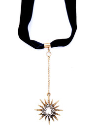 Casual Velvet Pendant Rhinestone Choker Necklace