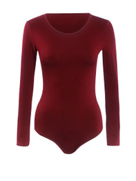 Casual Round Neck Plain Brief Designed Bodysuit