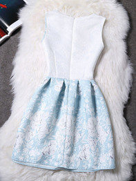 Casual Round Neck Fantastic Sleeveless Printed Skater Dress