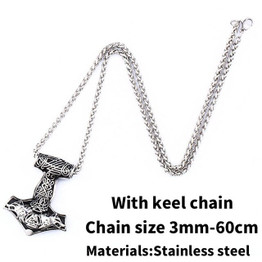 Wolf Mood Necklace Stainless Steel Viking Norse Trendy Mens Jewelry