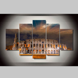 Roman Colosseum 5 Panels Wall Art Canvas Paintings Wall Decorations for Home Office Artwork Giclee Wall Artwork Home Decor