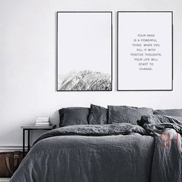 Nordic Style Mountain Canvas Art Print Painting Poster, Landscape Wall Pictures for Home Decoration, Wall Decor NOR001