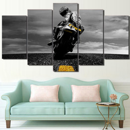 5 Piece Canvas Art Motorcycle Canvas Painting Framed Wall Art Canvas Posters and Prints Wall Pictures for Living Room ny-6625A