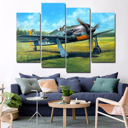 HD Printed canvas art airplane take off on green grass painting poster Home Decor wall pictures for living room Artsailing