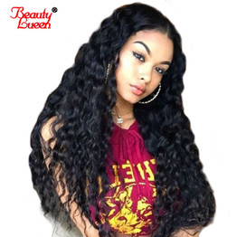 Deep Wave Lace Frontal Wigs 100% Remy Indian Human Hair 150% Density Pre Plucked Lace Front Wigs For Black Women Beauty Lueen