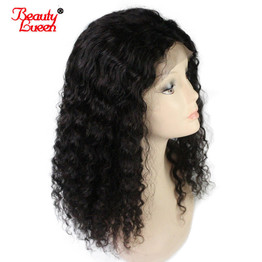Indian Curly Wig Lace Front Human Hair Wigs For Women 150% Density Natural Black Pre Plucked Lace Front Wig Remy Beauty Lueen