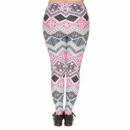 Large Size Women Leggings Aztec Printing High Waist Leggins Plus Size Stretch Trousers Pants