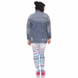 Large Size Leggings Aztec Green Printing High Waist Plus Size Stretch Trousers Pants