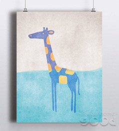 Vintage Cartoon Giraffe Canvas Art Print Painting Poster,  Wall Pictures for Home Decoration, Nursery Home Decor YE105
