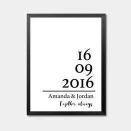 Custom Anniversary Print Wall Art Poster Decor Painting Personalized Dates Poster Paintings Canvas Art Print Poster HD2221