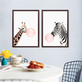 Modern Balloon Animals Canvas Art Print Poster, Wall Pictures for Children Room Decoration, Giclee Wall Decor FG0050