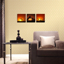 BANMU 3 Sets Trees under Sunset Pictures Canvas Wall Artwork Giclee Prints Modern Decor Paintings for Walls Decoration