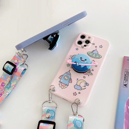 3D Space Astronaut iPhone Case Spaceship Phone Cover & Lanyard