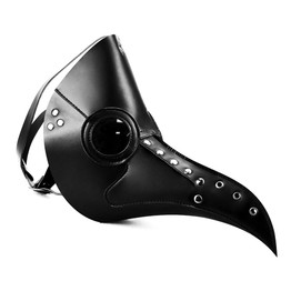 Halloween Gothic Black PU Beak Steampunk Plague Doctor Bird Mouth Mask