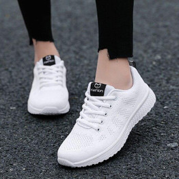 Shoes Flats Fashion Casual Ladies Shoes Woman Lace-Up Mesh Breathable Female Sneakers
