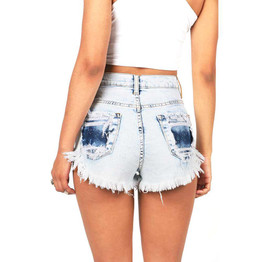 Denim Shorts  Women's Fashion Brand Vintage Tassel Ripped Loose High Waist Shorts Punk Sexy Short Jeans