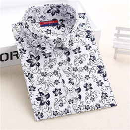 Dioufond Floral Shirts Women Blouses Blouse Cotton Blusa Feminina Long Sleeve Shirt Women Tops And Blouses  Fashion 5XL