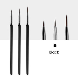 ROHWXY Nail Art Brushes UV Gel Painting Grid Stripe Line Draw Brush Nylon Hair Pen For Gradient Manicure DIY Nail Liner Tool