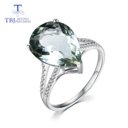 Green Amethyst Natural Gemstone 925 Sterling Silver Ring
