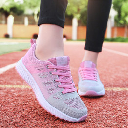 Women casual fashion breathable Walking Pink Sneakers