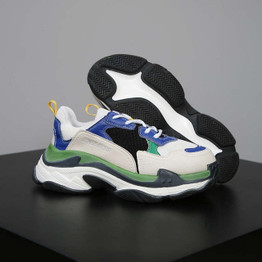 Women Chunky Blue Sneakers Web Celebrity Thick Sole