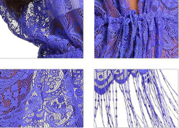 Sexy Lace Short Sleeve Tassel Beach Bikini Cover Up