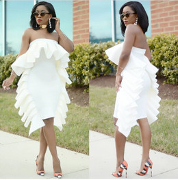 Sexy Off Shoulder Ruffle Solid Color Bodycon Mini Dress