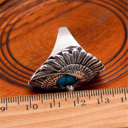 Vintage Eagle Blue Stone Rings Jewelry