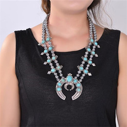 Bohemian Statement Neck Resins Big Moon Real Stone Necklaces Jewelry