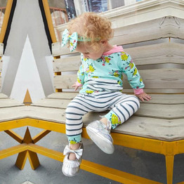 Baby girl clothes 2018 winter spring casual baby girl outfit Hooded Sweatshirt Striped Pants 2pcs