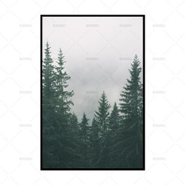 Picture Canvas painting wall Art  poster print mountain and tree painting decorate for living room