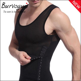Burvogue Hot Shaper Men Body Shaper Vest Waist Cincher and Tummy Control Slimming Belly Shaper