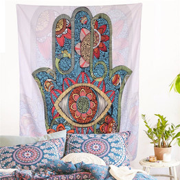 BeddingOutlet Hamsa Hand Tapestry Indian Mandala Floral Wall Hanging Tapestry for Home Psychedelic