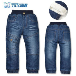 High quality KK-RABBIT Winter Thick Fashion Boys Pants Kids Trousers Girls Baby Children Jeans