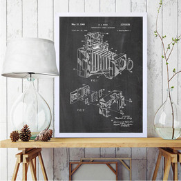 Camera Accessory Patent Vintage Print Photographic Camera Canvas Posters And Prints Blueprint Painting Pictures Home Wall Decor