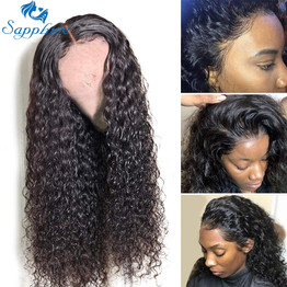 Sapphire Hair Lace Front Human Hair Wigs Brazilian Kinky Curly Human Hair Wig For Black Women 150% Density 13*4 Lace Front Wigs