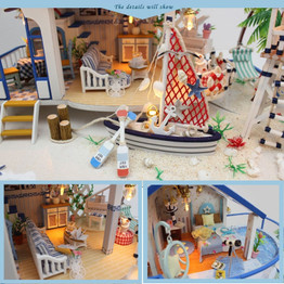 Cutebee Doll House Furniture Miniature Dollhouse DIY Miniature House Room Box Theatre Toys for Children stickers DIY Dollhouse K