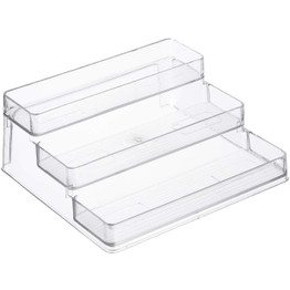 3-Tier Spice Rack Step Shelf Cabinet Organizer, Clear