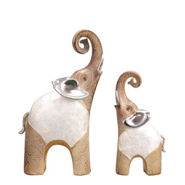 Lucky Resin Statue Figurines Elephant Decor