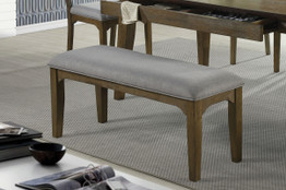 Rayleene Upholstered Bench Grey And Medium Brown