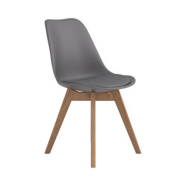 GRAY DINING CHAIR WOODEN LEGS