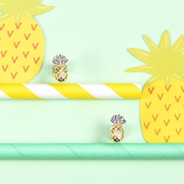 Pineapple Earrings Sterling Silver | Womens Stud Earrings